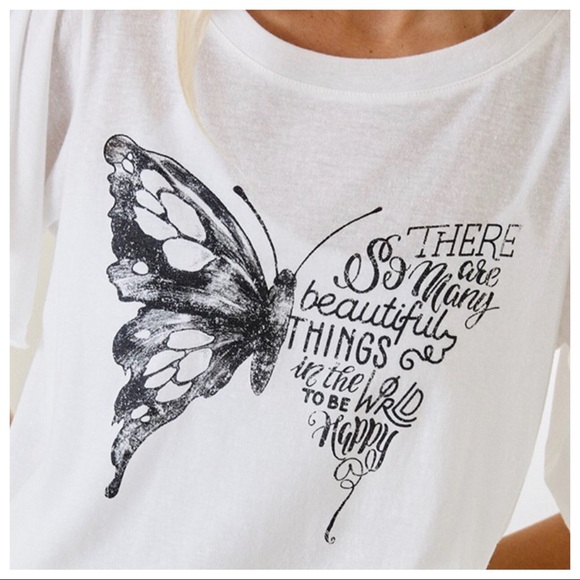 Fabulous Butterfly Graphic Slub Top - Picture 3 of 5